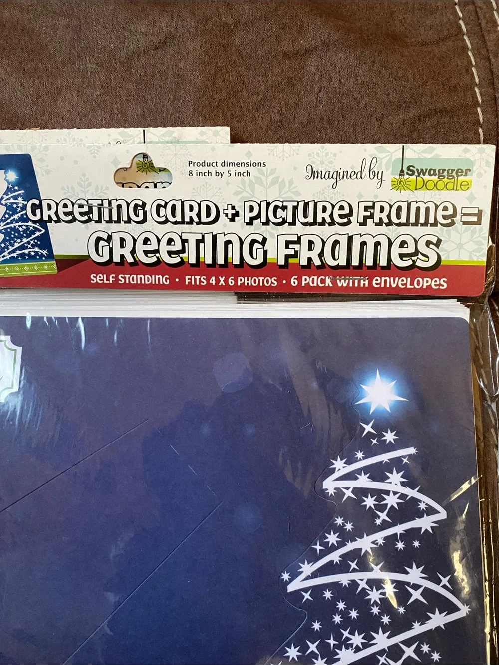 Greeting Card + Picture Frame Set - Navy Holiday Tree Design